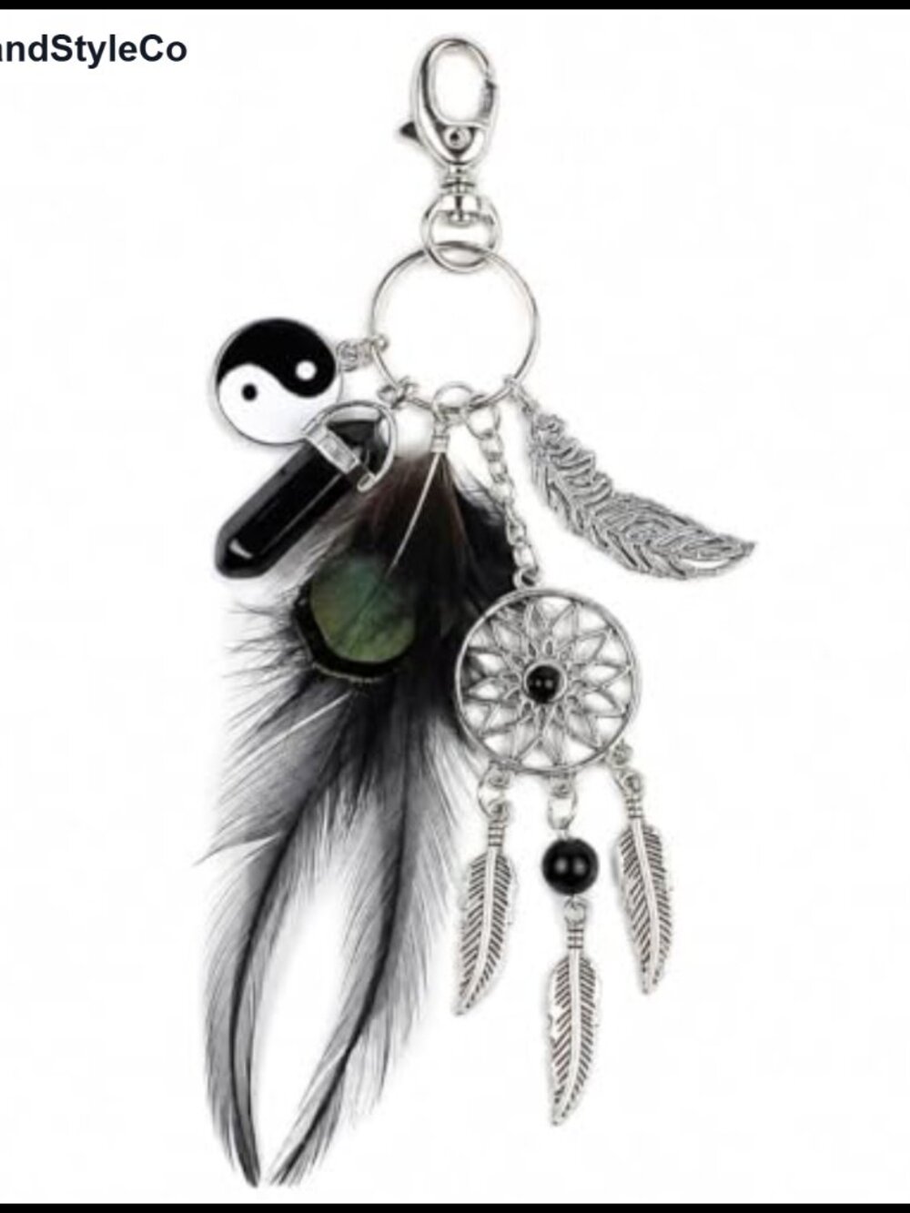 Boho Feather Dream Catcher Keychain Purse Charm Bag Clip